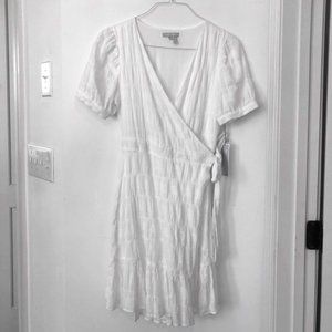 NWT Draper James White Wrap Front Dress M